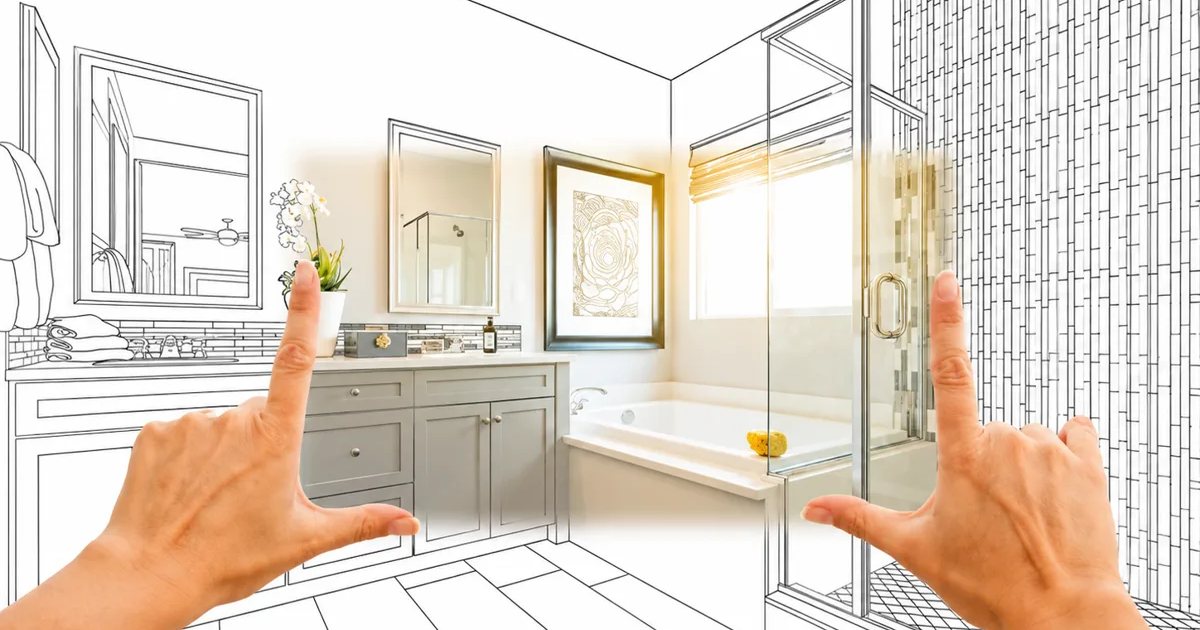Bathroom renovation concept and planning visualization in Funchal, Madeira.