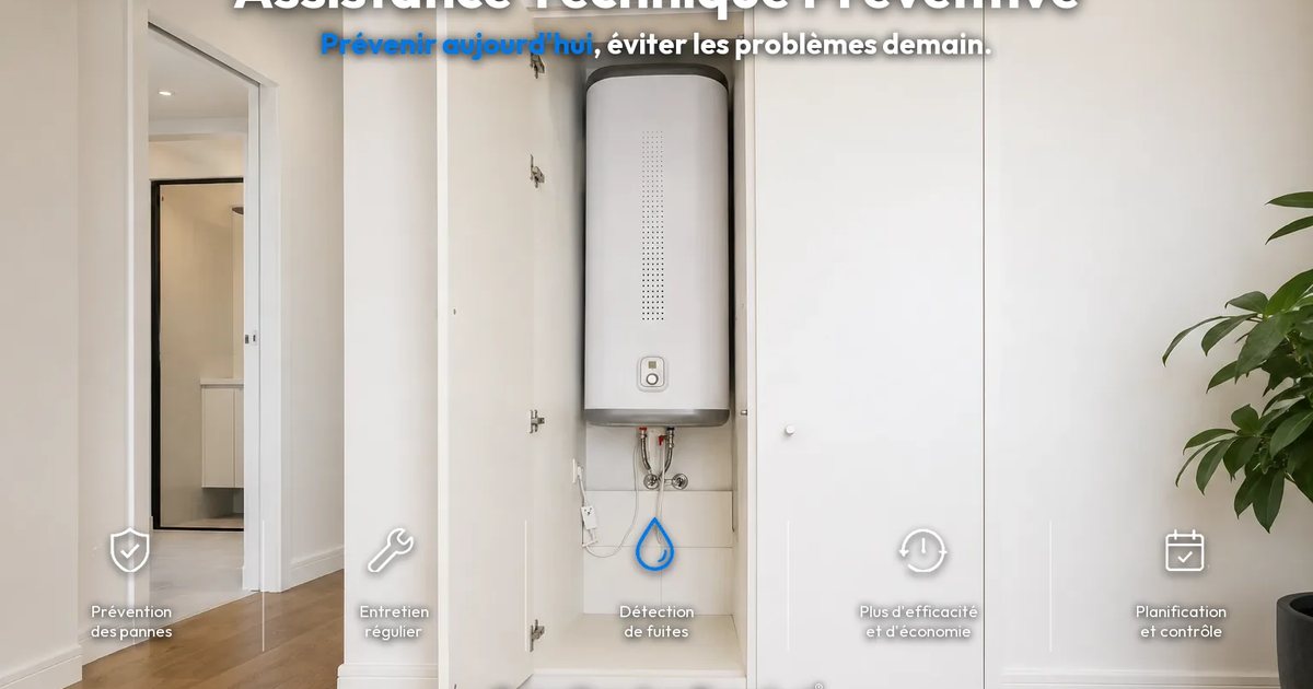 Chauffe-eau électrique installé dans un placard intégré dans une maison à Funchal, Madère.